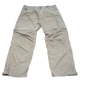 Kuhl 38x30 Liberator Convertible Stealth Zip Off Khaki Tan Pants Outdoor Hiking